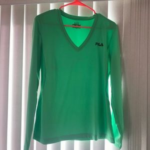 Green Fila long sleeve workout shirt